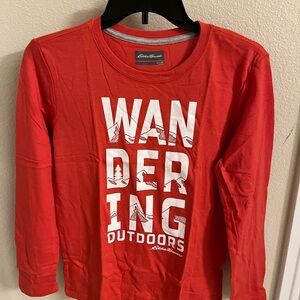 Eddie Bauer Kids Bright Red Wandering Long Sleeve Tee